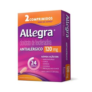 Antialérgico Allegra 120mg 2 Comprimidos Revestidos
