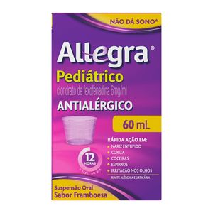 Antialérgico Allegra 6mg/ml Xarope Pediátrico Uso Oral 60ml + Copinho Dosador
