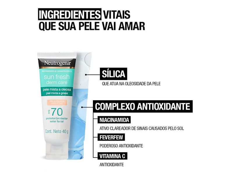 protetor-solar-facial-neutrogena-sun-fresh-derm-care-pele-clara-fps70-40g-farmacia-online-drogal