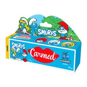 Hidratante Labial Carmed Os Smurfs Surpresa Sabor Blueberry Incolor 10g