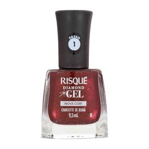 Esmalte Metálico Risqué Diamond Gel Nova Cor! Charlote de Romã 9,5ml