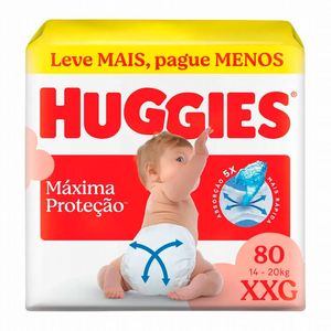 Fralda Huggies Supreme Care Máxima Proteção XXG Max 80 Unidades
