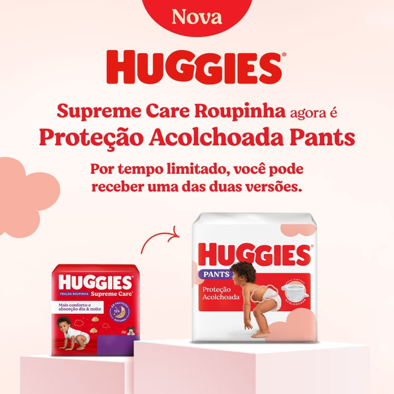 Fralda Roupinha Huggies Supreme Care M 100 Unidades