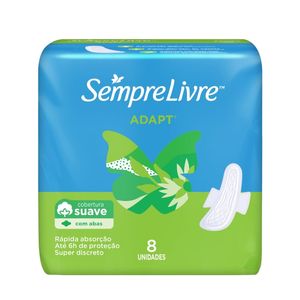 Absorvente Sempre Livre Adapt Suave Com Abas 8 Unidades