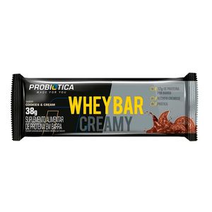 Barra de Proteína Whey Bar Probiotica Creamy Sabor Cookies & Cream 38g