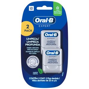 Fio Dental Oral-B Pro Expert Limpeza Profunda 25m 2 Unidades