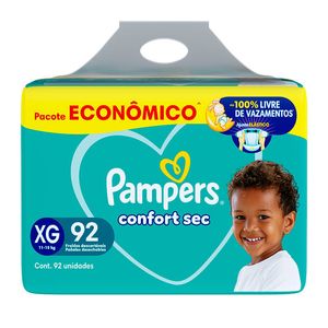 Fraldas Pampers Confort Sec Max XG 92 Unidades