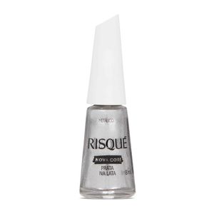 Esmalte Metálico Risqué Nova Cor! Prata na Lata 8ml