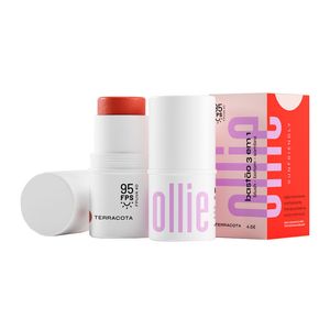 Bastão 3 em 1 Ollie Blush, Batom e Sombra FPS95 Cor Terracota 4,5g