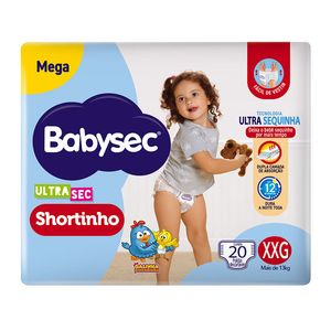 Fralda Shortinho Babysec Ultrasec Mega Galinha Pintadinha XXG 20 Unidades