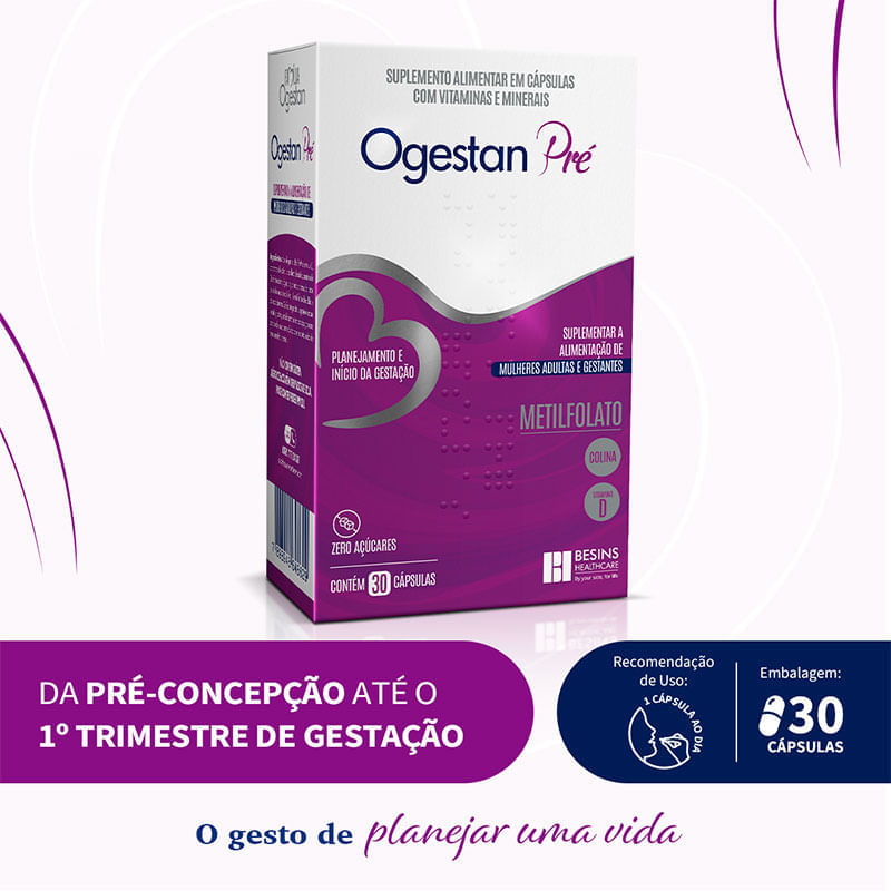 Suplemento Alimentar Ogestan Pré 30 Cápsulas