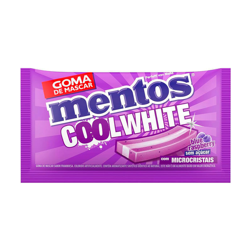 Chicletes Mentos Cool White Sabor Blue Raspberry 8,5g: Preço