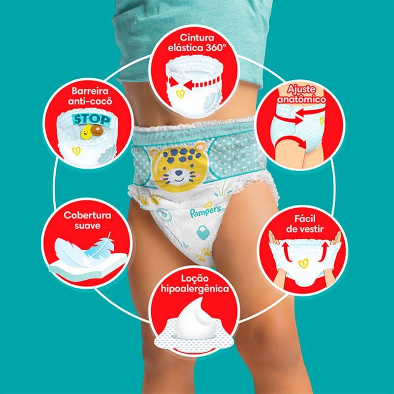 Fralda Pampers: Pants Ajuste Total Max XG 86 Unidades|Drogal