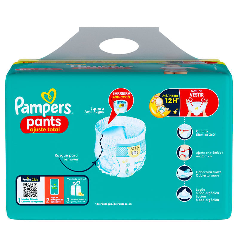 Fralda Pampers: Pants Ajuste Total Max XG 86 Unidades|Drogal