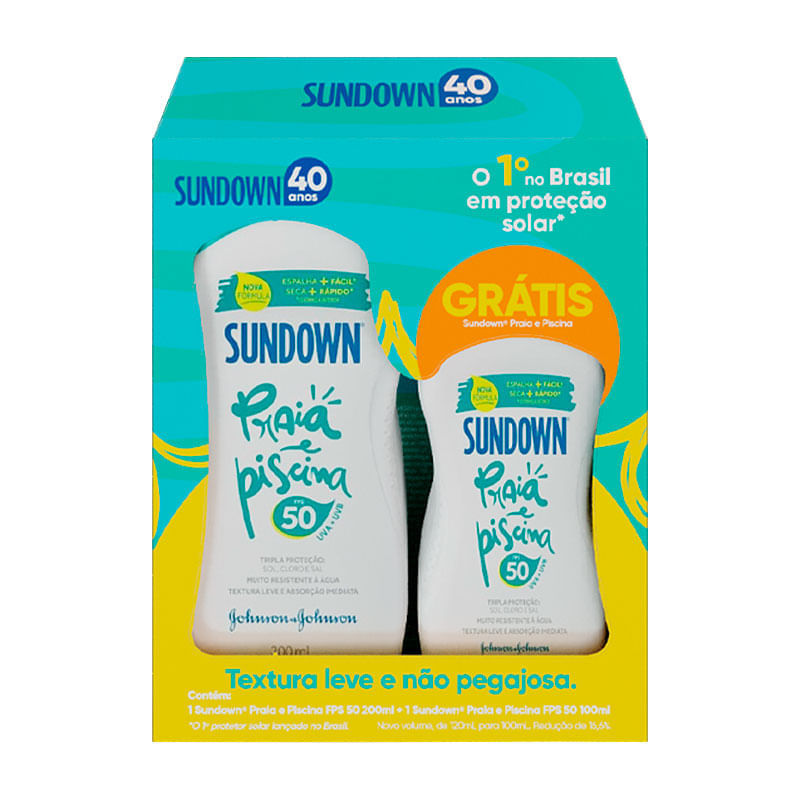 Kit Protetor Solar Sundown Praia e Piscina FPS50: Preço,