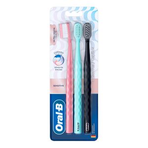 Kit Escova Dental Oral-B Iconic Sensitive Ultra Macia 3 Unidades