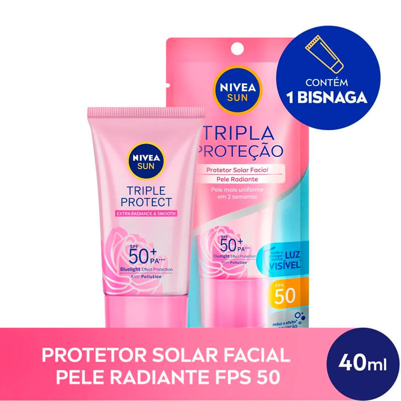 thRee sense UV PROTECT BBクリーム 35g Protetor Solar Facial Nivea Sun Tripla Proteção - Drogal