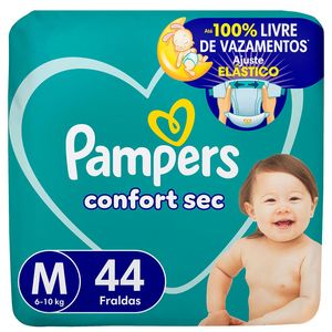 Fraldas Pampers Confort Sec M 44 Unidades