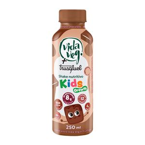 Bebida Vegetal Shake Nutritivo Kids Growth Vida Veg + Trustfuel Sabor Chocolate 250ml