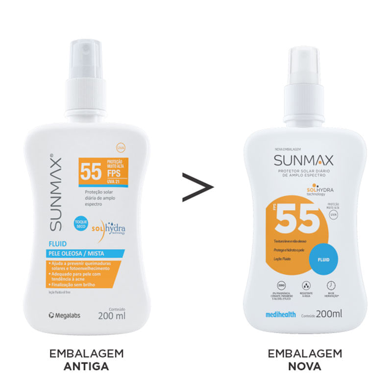 Protetor Solar Corporal Sunmax Fluid FPS55 200ml | Drogal