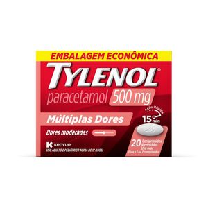 Tylenol Múltiplas Dores 500mg 20 Comprimidos Revestidos