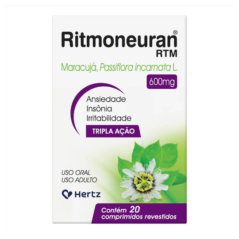 Ritmoneuran Rtm Com 20 Comprimidos Revestidos 600mg