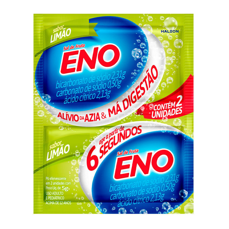 Sal de Fruta Eno Sabor Abacaxi 2 Sachês 5g Cada | Drogal