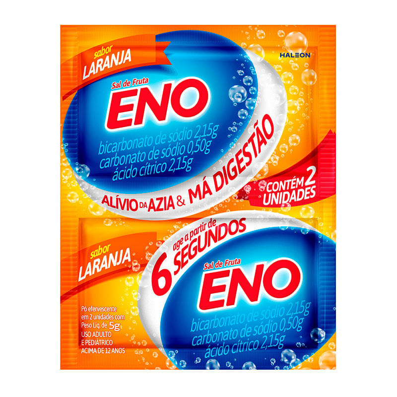 Sal de Fruta Eno 2 Envelopes Sabor Laranja 5g