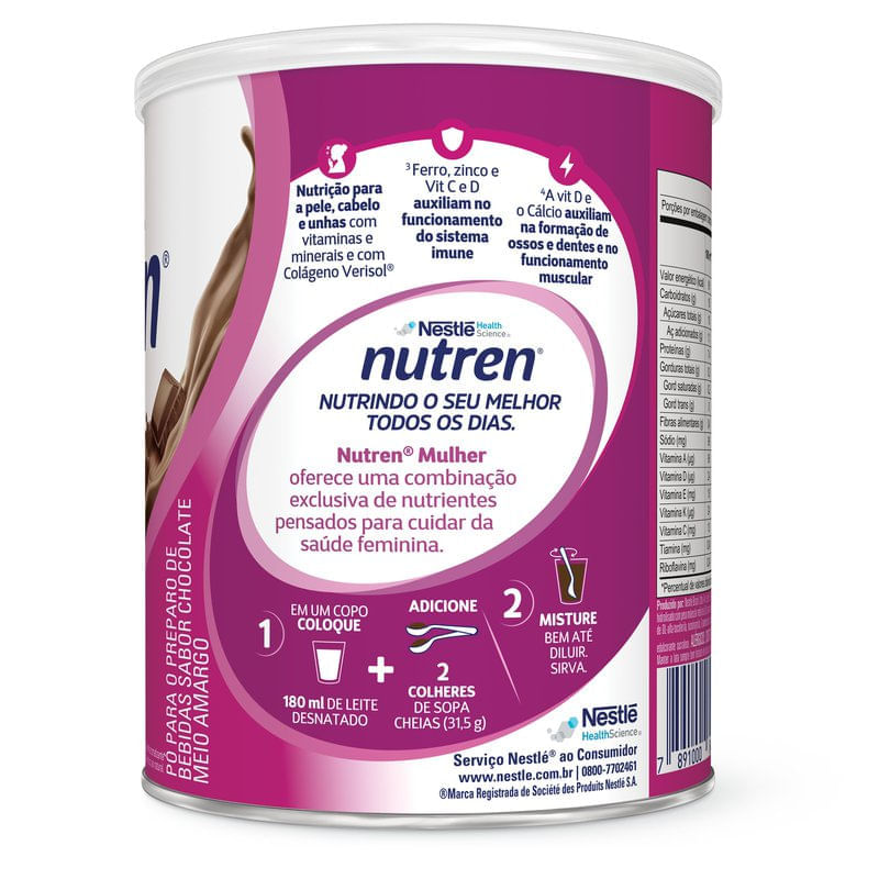 Nutren Mulher Sabor Dark Chocolate - Compre Na Drogal