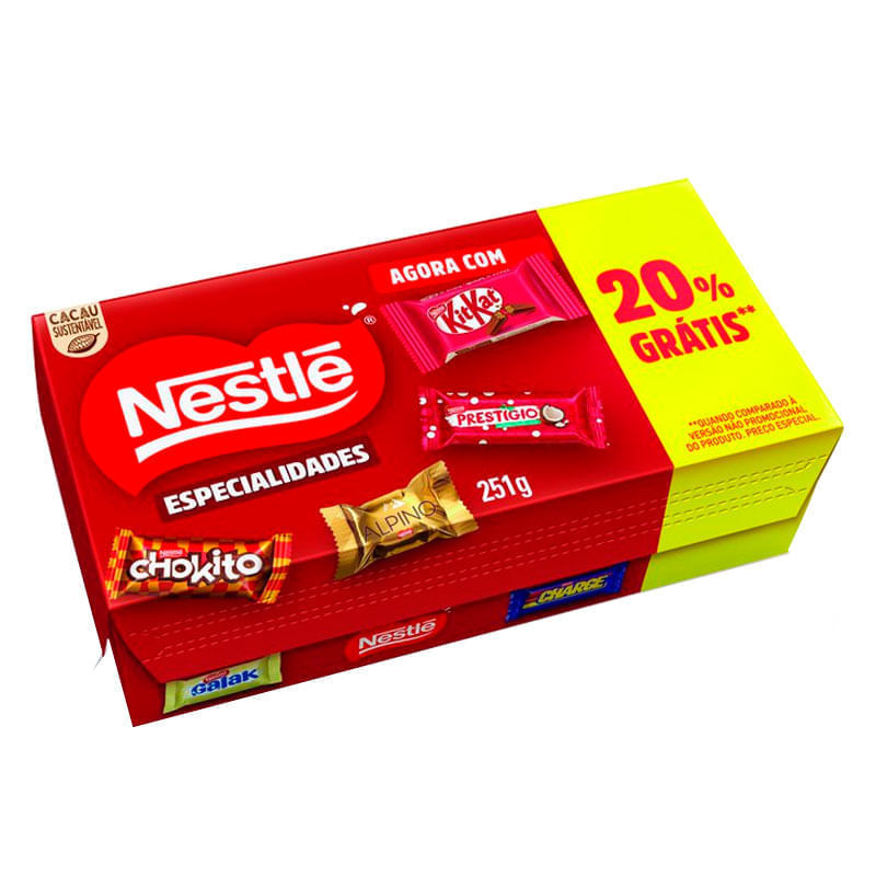 Caixa de Bombom Nestlé Especialidades 251g | 20% Grátis