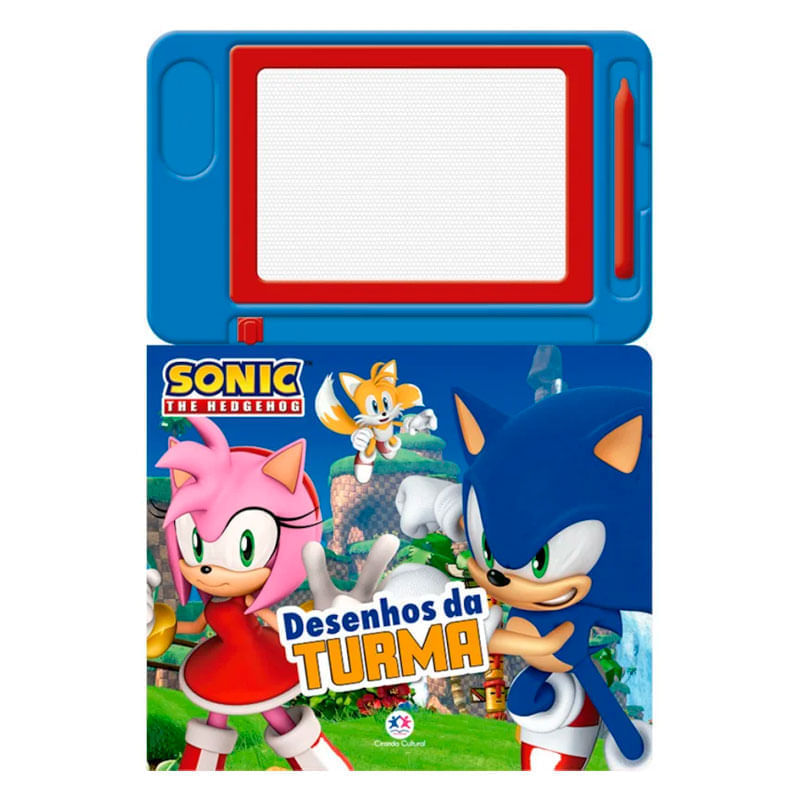 Livro Lousa Mágica Sonic Desenhos Da Turma - Drogal