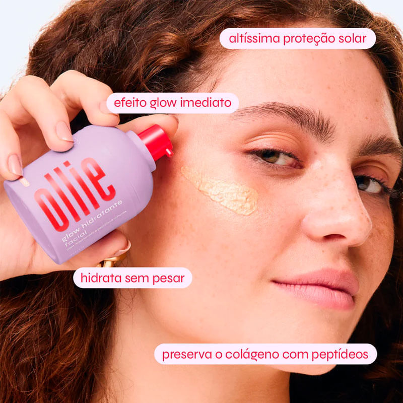 Glow Hidratante Facial Ollie FPS50 Cor Dourado 30ml: Preço