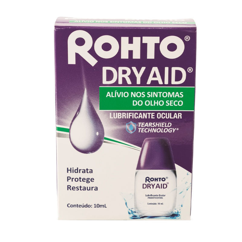 Lubrificante Ocular Rohto Dry Aid Solução Oftálmica 10ml