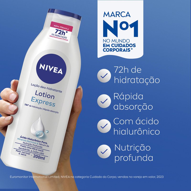Hidratante Nivea Lotion Express 200ml: Hidratação Profunda