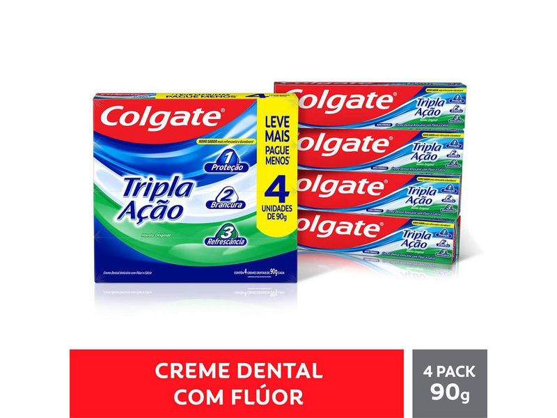 001-kit-creme-dental-colgate-tripla-acao-sabor-menta-original-4-unidades-90g