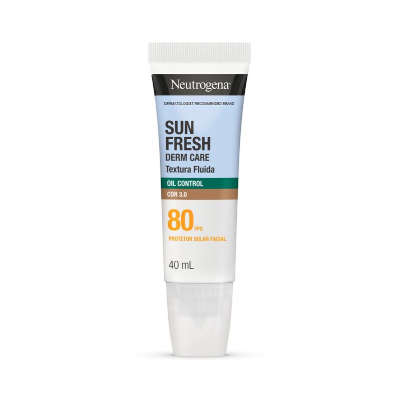 Protetor Solar Neutrogena Facial Toque Seco Com Cor 3.0 Fps80 Sun Fresh 40ml