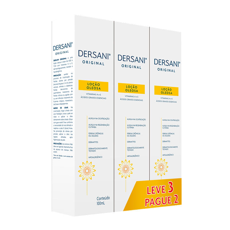 Kit Dersani Original Loção Oleosa 3x100ml | Hidrata e Cuida