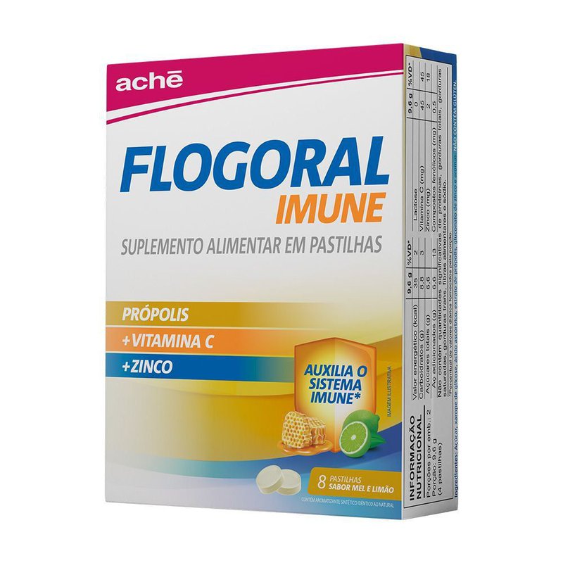 Flogoral Imune Sabor Mel e Limão: Com Propolis | Drogal