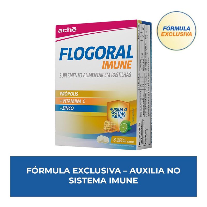 FLORINEFフルドロコルチゾン 100μg 100錠×3本＋52錠＝352錠 Flogoral Imune Sabor Mel e Limão: Com Propolis | Drogal