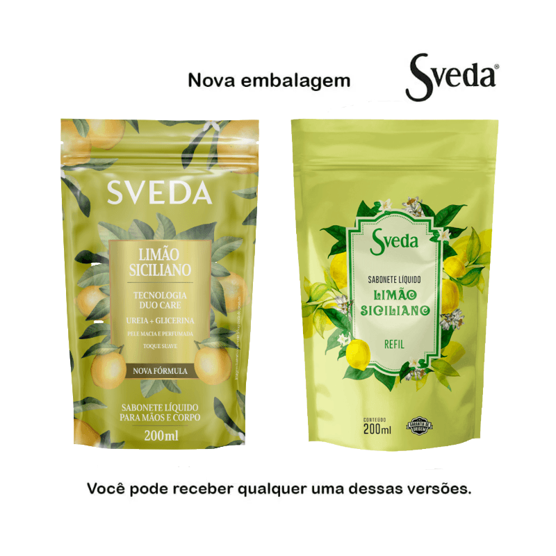 Refil Sveda Limão Siciliano 200ml: Pele Macia e Perfumada