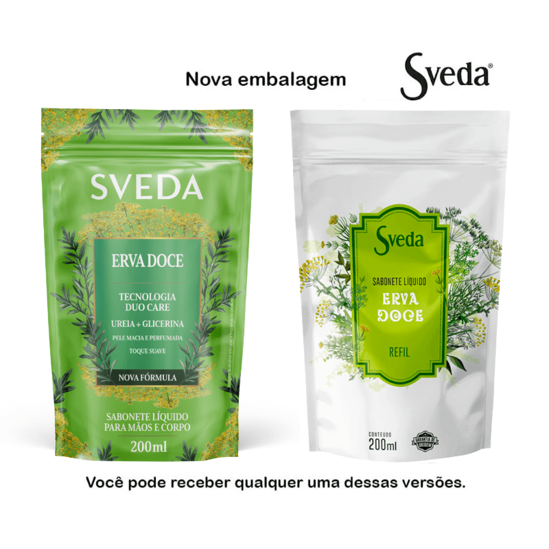 Refil Sveda Erva Doce 200ml: Pele Macia e Perfumada | Drogal
