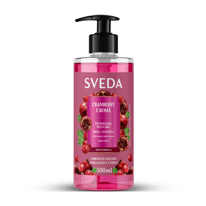 Sabonete Sveda Cranberry e Romã 500ml: Pele Macia
