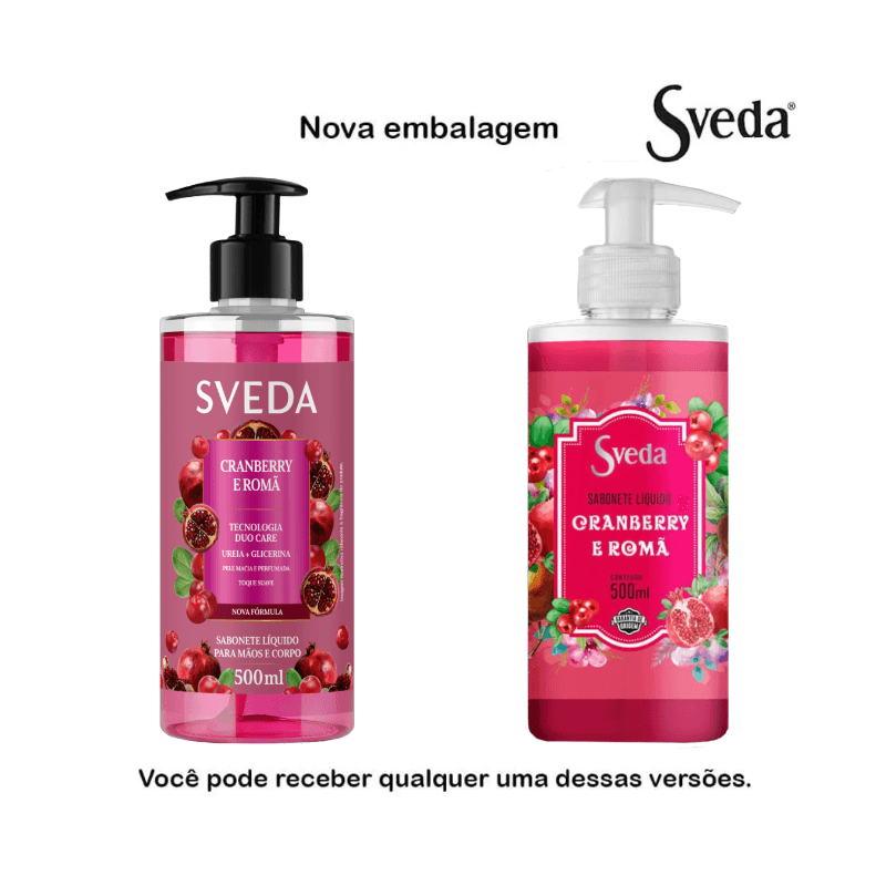 Sabonete Sveda Cranberry e Romã 500ml: Pele Macia