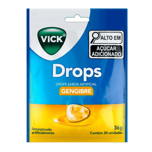 Pastilhas Vick Drops Sabor Gengibre 20 Unidades