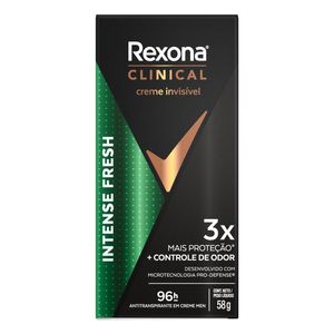 Desodorante Antitranspirante em Creme Rexona Men Clinical Intense Fresh 96h 58g