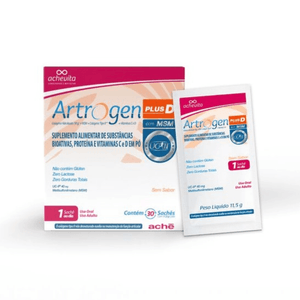 Suplemento Alimentar Artrogen Plus D Colágeno + MSM Sem Sabor 30 Sachês 11,5g Cada