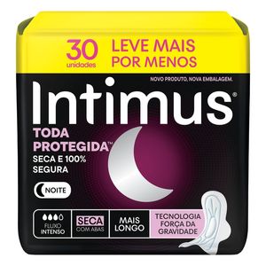 Absorvente Intimus Toda Protegida Noturno Seca Com Abas 30 Unidades