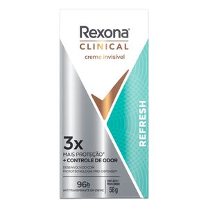Desodorante Antitranspirante em Creme Rexona Clinical Refresh 96h 58g