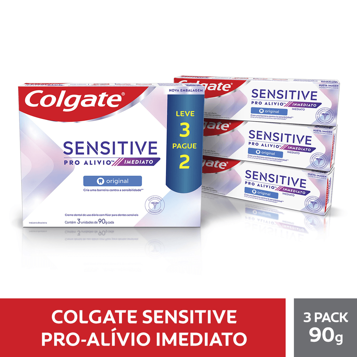 Kit Colgate Sensitive Pro Alívio Imediato 3x90g - Drogal