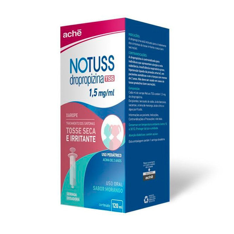 Notuss Xarope Pediátrico Sabor Morango: Bula | Drogal